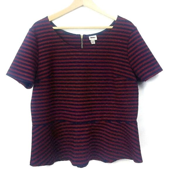 Merona Striped Peplum Top - Picture 2 of 5